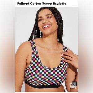 Unlined Cotton Scoop Bralette Size 3